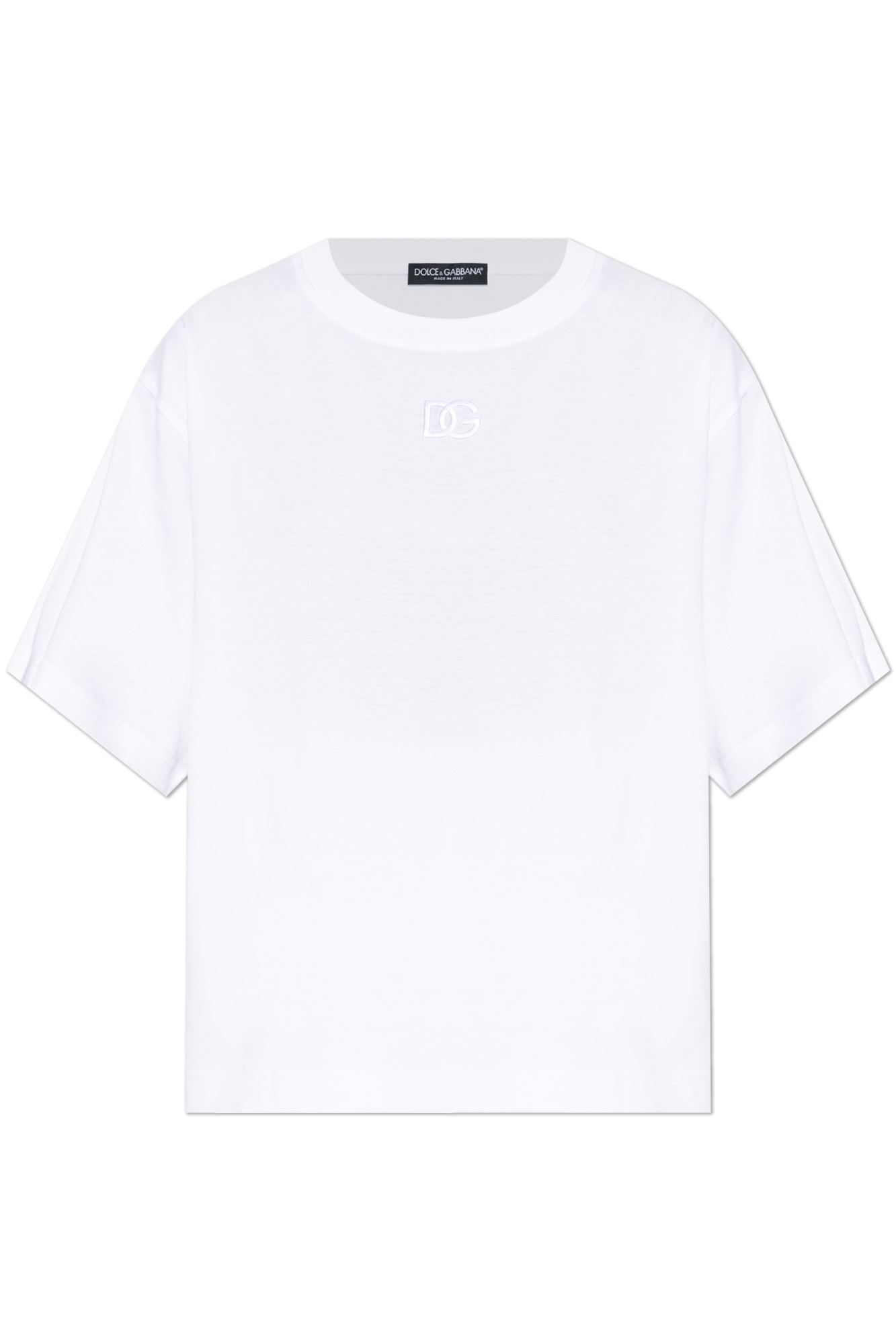 Jersey T-shirt with DG logo in White for Women